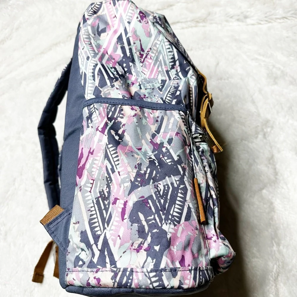 Madison & Dakota Aztec Tribal Print Flap Top Backpack Pink Blue